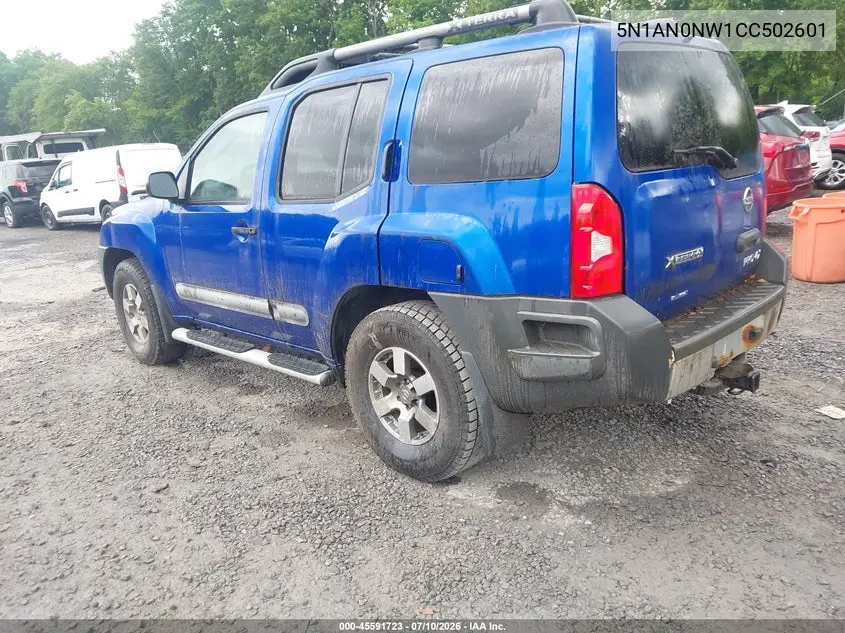 2012 Nissan Xterra Pro-4X VIN: 5N1AN0NW1CC502601 Lot: 45591723