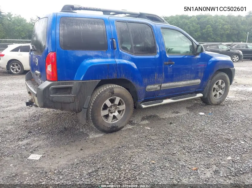 2012 Nissan Xterra Pro-4X VIN: 5N1AN0NW1CC502601 Lot: 45591723