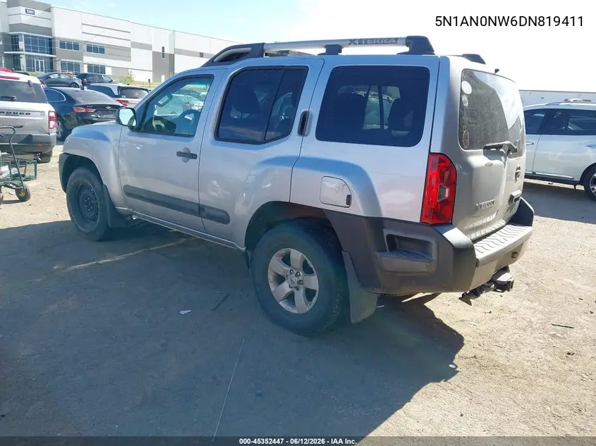 2013 Nissan Xterra S VIN: 5N1AN0NW6DN819411 Lot: 45352447