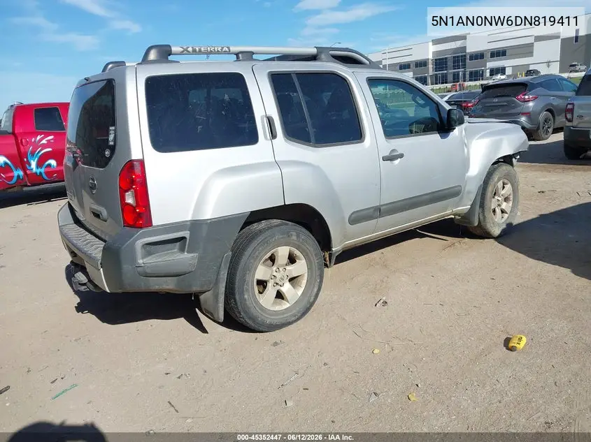 2013 Nissan Xterra S VIN: 5N1AN0NW6DN819411 Lot: 45352447
