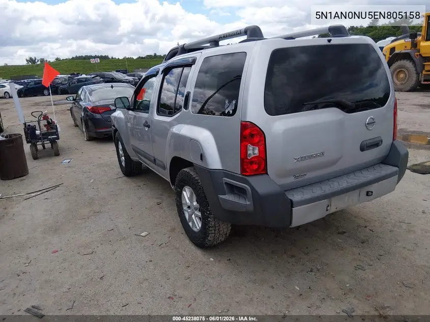2014 Nissan Xterra S/X VIN: 5N1AN0NU5EN805158 Lot: 45238075