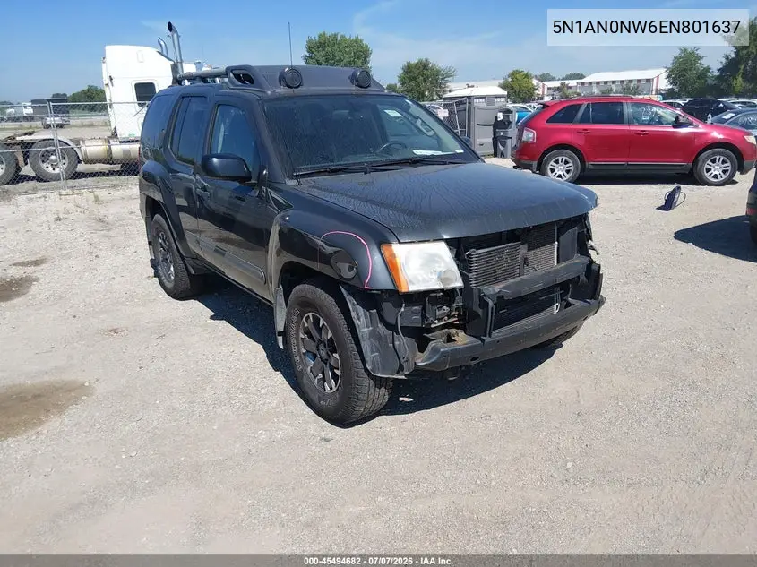 2014 Nissan Xterra Pro-4X VIN: 5N1AN0NW6EN801637 Lot: 45494682