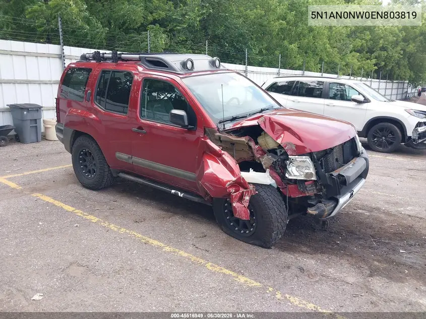 2014 Nissan Xterra Pro-4X VIN: 5N1AN0NW0EN803819 Lot: 45516949