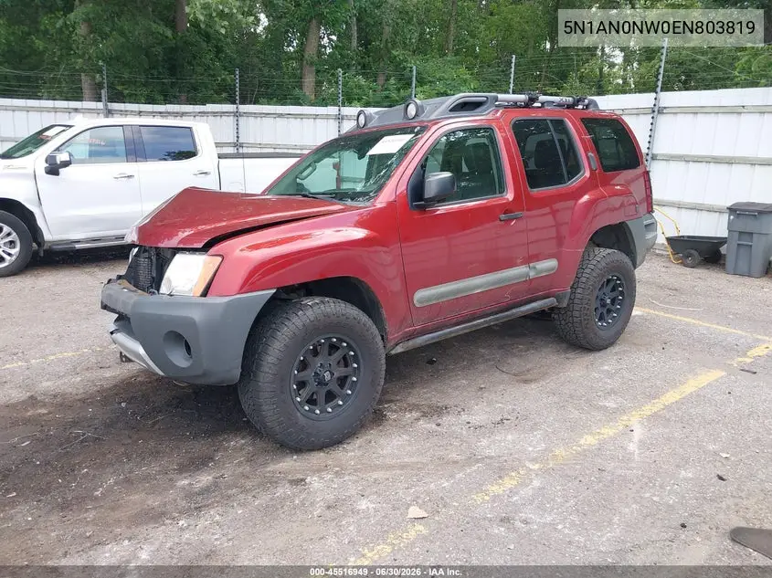 2014 Nissan Xterra Pro-4X VIN: 5N1AN0NW0EN803819 Lot: 45516949