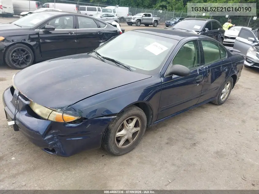 2001 Oldsmobile Alero Gl1 VIN: 1G3NL52E21C160190 Lot: 45567236