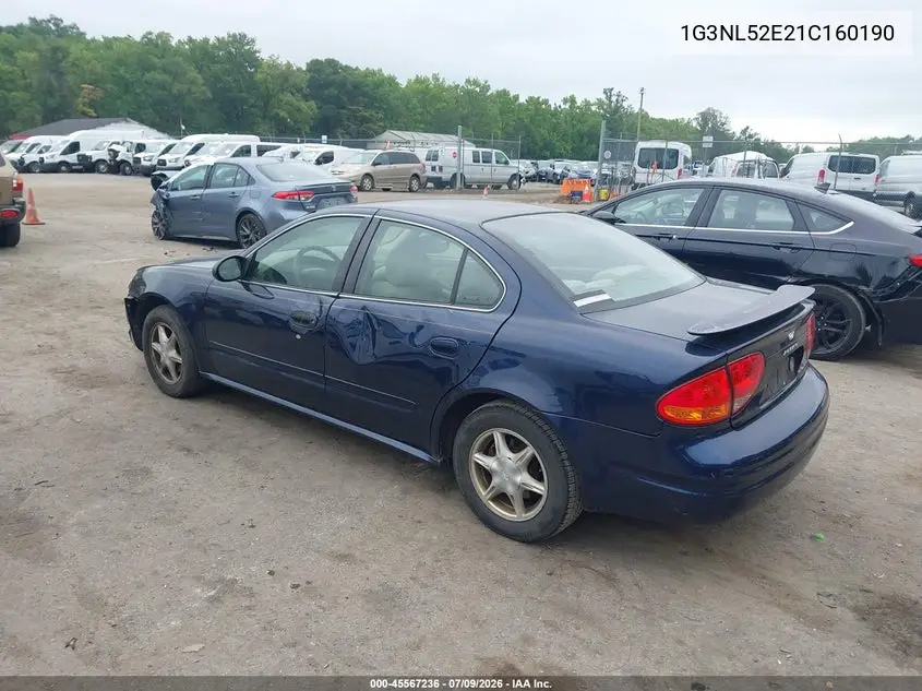 2001 Oldsmobile Alero Gl1 VIN: 1G3NL52E21C160190 Lot: 45567236