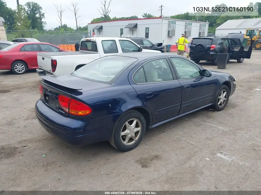 2001 Oldsmobile Alero Gl1 VIN: 1G3NL52E21C160190 Lot: 45567236