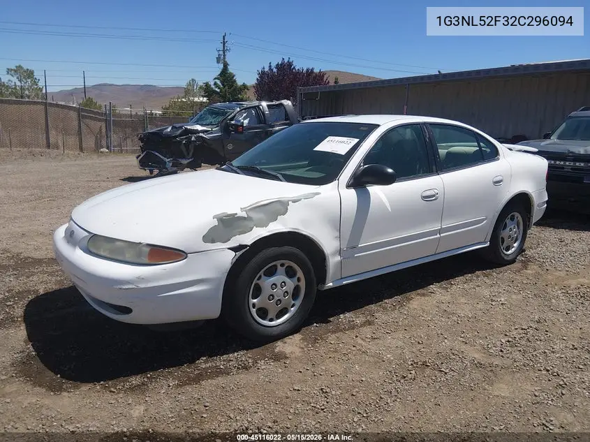 2002 Oldsmobile Alero Gl1 VIN: 1G3NL52F32C296094 Lot: 45116022