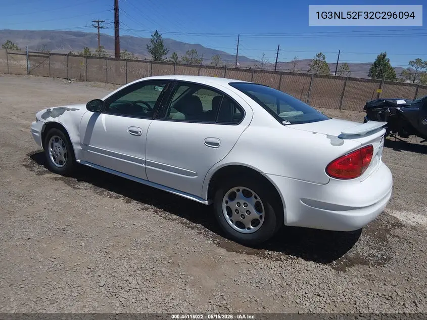 2002 Oldsmobile Alero Gl1 VIN: 1G3NL52F32C296094 Lot: 45116022