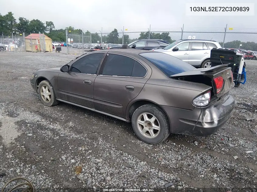 2002 Oldsmobile Alero Gl1 VIN: 1G3NL52E72C309839 Lot: 45472789