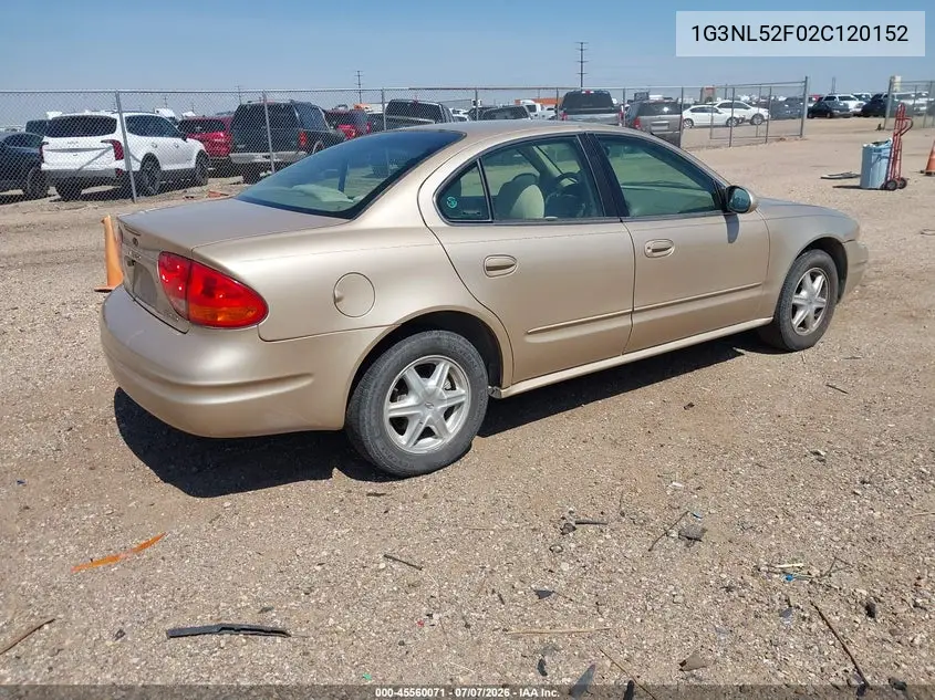 2002 Oldsmobile Alero Gl1 VIN: 1G3NL52F02C120152 Lot: 45560071