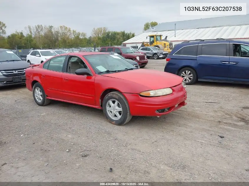 2003 Oldsmobile Alero Gl1 VIN: 1G3NL52F63C207538 Lot: 43439628