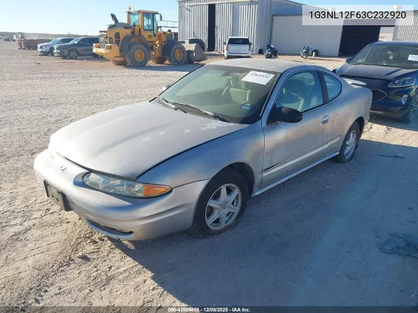 2003 Oldsmobile Alero Gl1 VIN: 1G3NL12F63C232920 Lot: 43869856