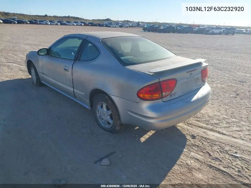 2003 Oldsmobile Alero Gl1 VIN: 1G3NL12F63C232920 Lot: 43869856
