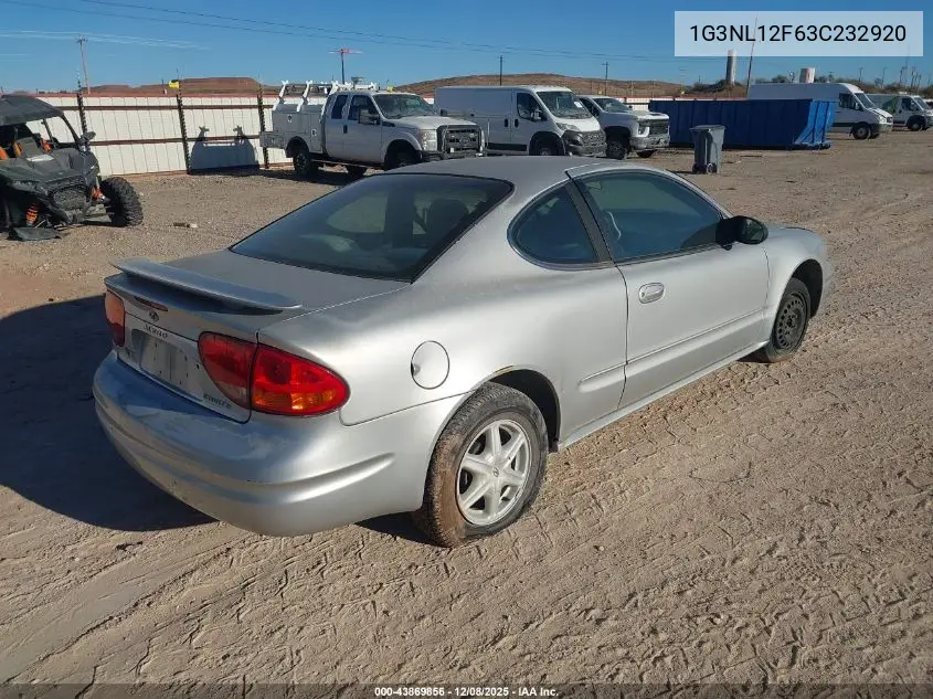 2003 Oldsmobile Alero Gl1 VIN: 1G3NL12F63C232920 Lot: 43869856