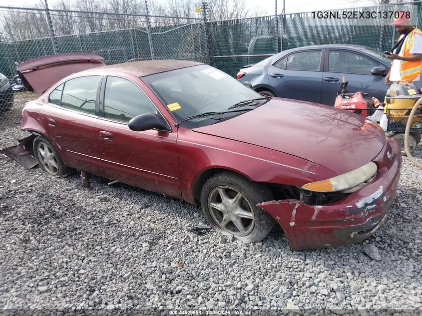 2003 Oldsmobile Alero Gl2 VIN: 1G3NL52EX3C137078 Lot: 44529958