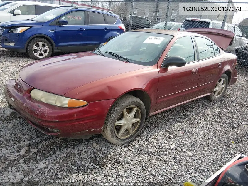 2003 Oldsmobile Alero Gl2 VIN: 1G3NL52EX3C137078 Lot: 44529958