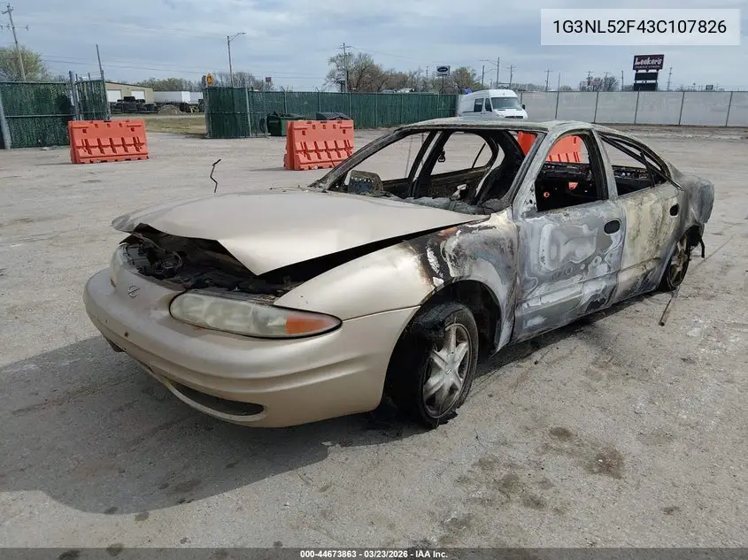 2003 Oldsmobile Alero Gl1 VIN: 1G3NL52F43C107826 Lot: 44673863