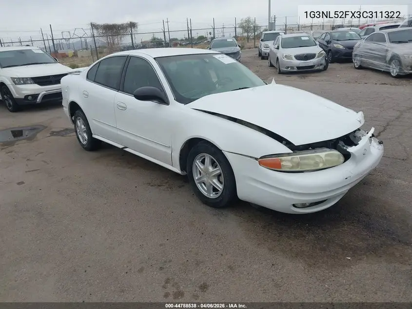 2003 Oldsmobile Alero Gl1 VIN: 1G3NL52FX3C311322 Lot: 44788538