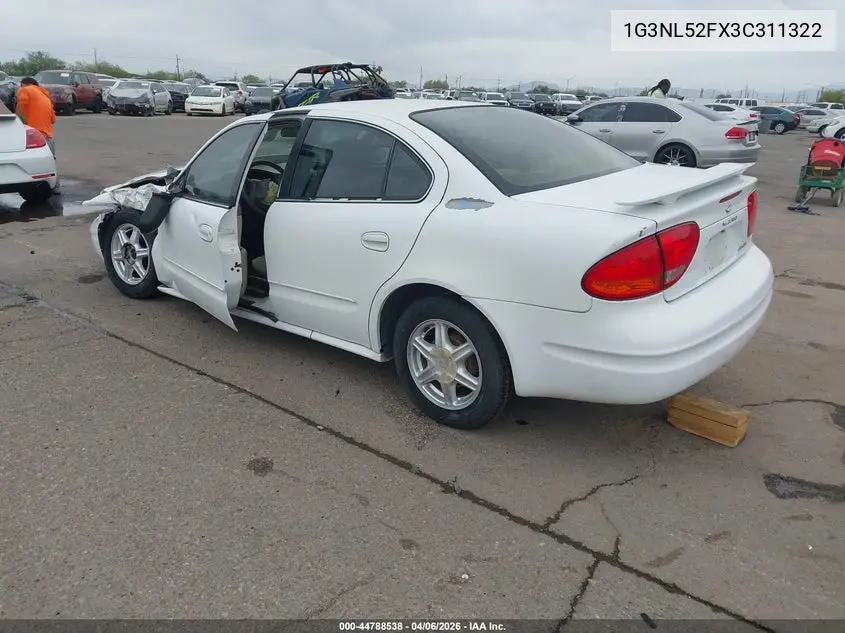 2003 Oldsmobile Alero Gl1 VIN: 1G3NL52FX3C311322 Lot: 44788538