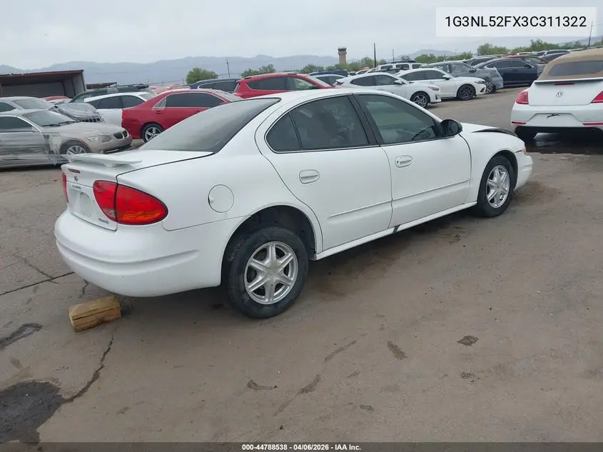 2003 Oldsmobile Alero Gl1 VIN: 1G3NL52FX3C311322 Lot: 44788538