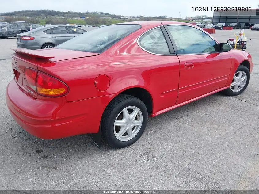 2003 Oldsmobile Alero Gl1 VIN: 1G3NL12F93C219806 Lot: 44817151