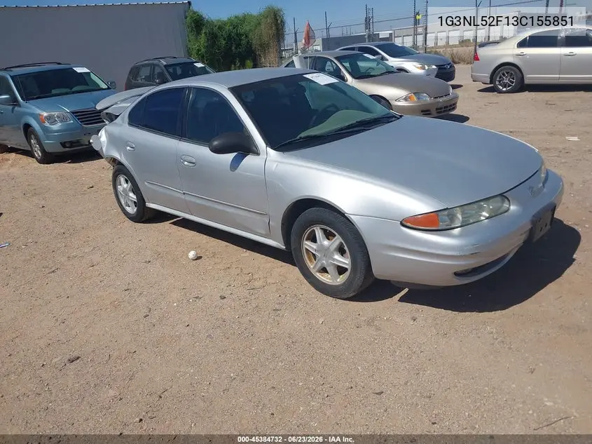 2003 Oldsmobile Alero Gl1 VIN: 1G3NL52F13C155851 Lot: 45384732