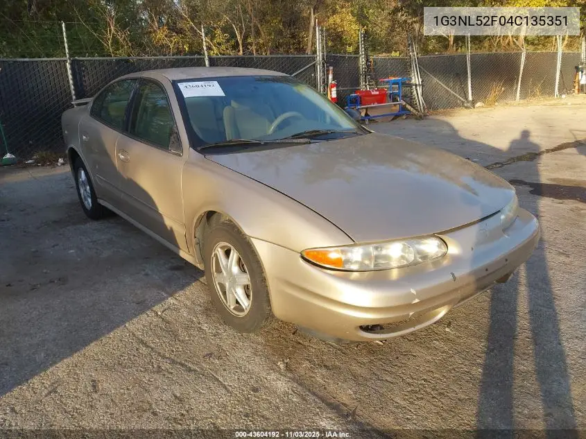 2004 Oldsmobile Alero Gl1 VIN: 1G3NL52F04C135351 Lot: 43604192
