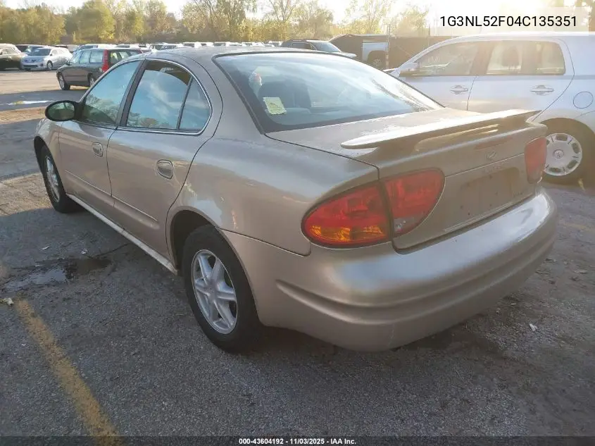 2004 Oldsmobile Alero Gl1 VIN: 1G3NL52F04C135351 Lot: 43604192