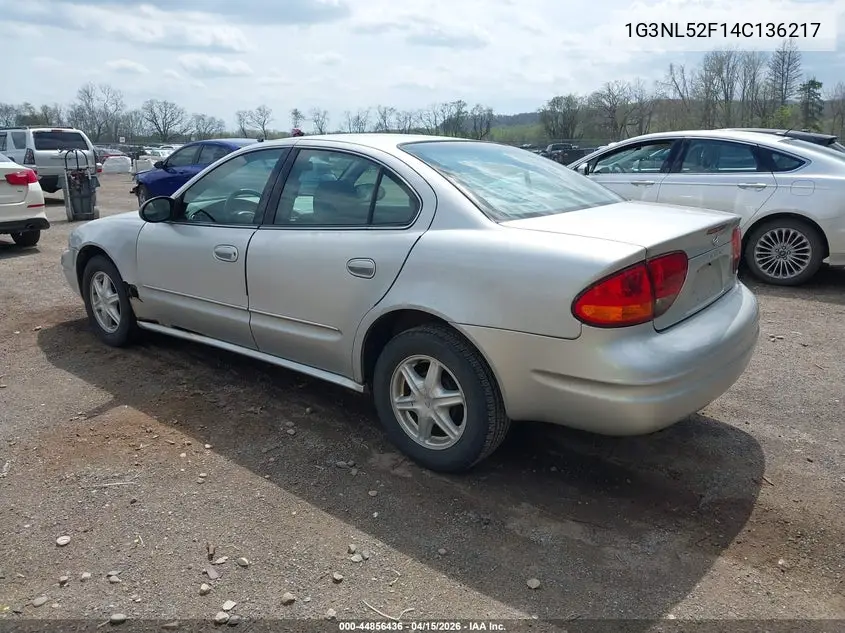 2004 Oldsmobile Alero Gl1 VIN: 1G3NL52F14C136217 Lot: 44856436