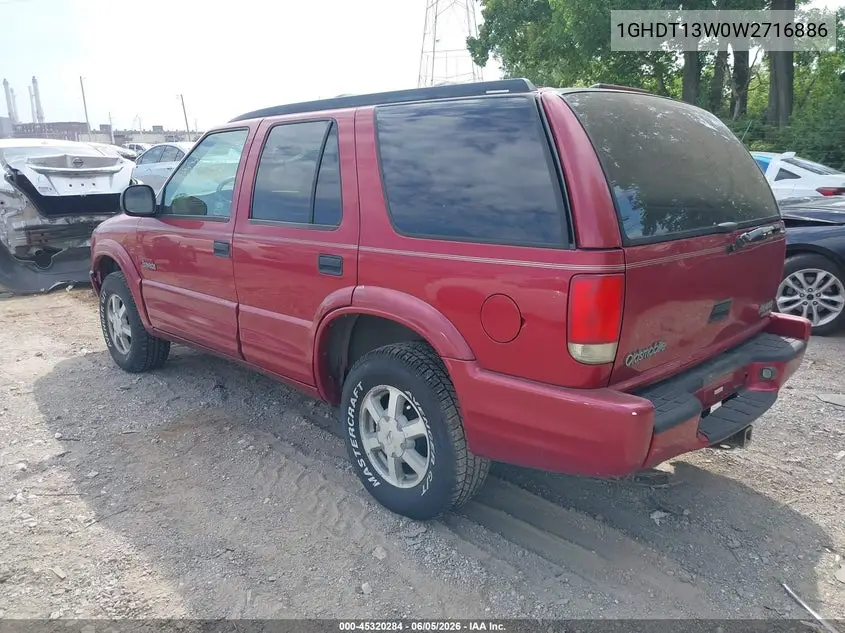 1998 Oldsmobile Bravada VIN: 1GHDT13W0W2716886 Lot: 45320284