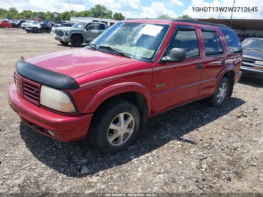 1998 Oldsmobile Bravada VIN: 1GHDT13W2W2712645 Lot: 45429910
