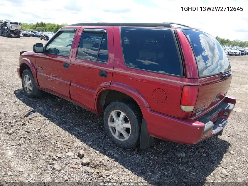 1998 Oldsmobile Bravada VIN: 1GHDT13W2W2712645 Lot: 45429910