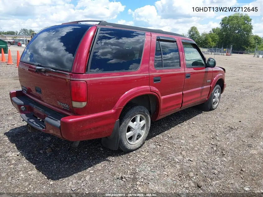 1998 Oldsmobile Bravada VIN: 1GHDT13W2W2712645 Lot: 45429910