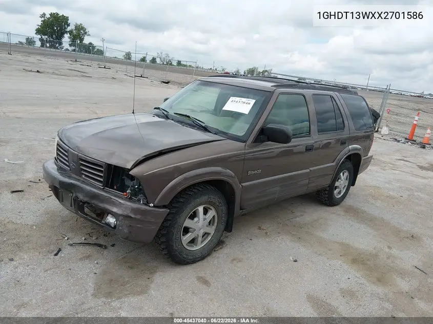 1999 Oldsmobile Bravada VIN: 1GHDT13WXX2701586 Lot: 45437040