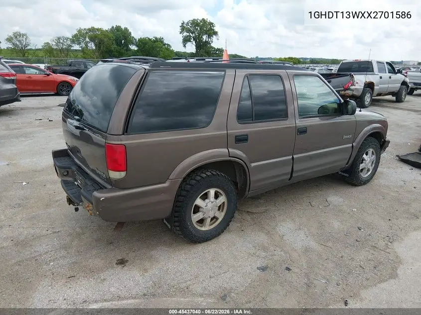 1999 Oldsmobile Bravada VIN: 1GHDT13WXX2701586 Lot: 45437040