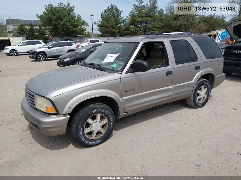 2000 Oldsmobile Bravada VIN: 1GHDT13W6Y2163048 Lot: 44889874