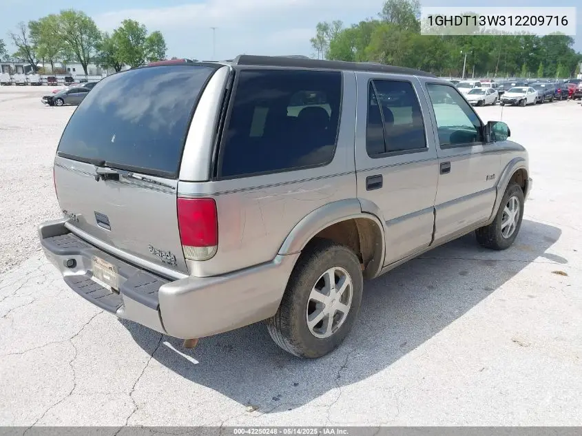 2001 Oldsmobile Bravada VIN: 1GHDT13W312209716 Lot: 42250248