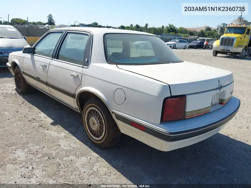 1989 Oldsmobile Cutlass Ciera Sl VIN: 2G3AM51N1K2360735 Lot: 45378268