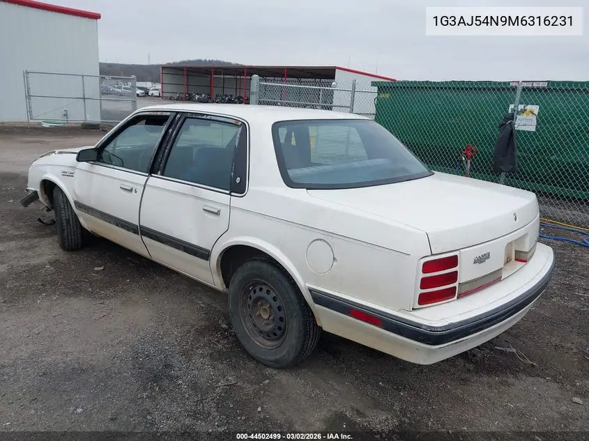 1991 Oldsmobile Cutlass Ciera S VIN: 1G3AJ54N9M6316231 Lot: 44502499
