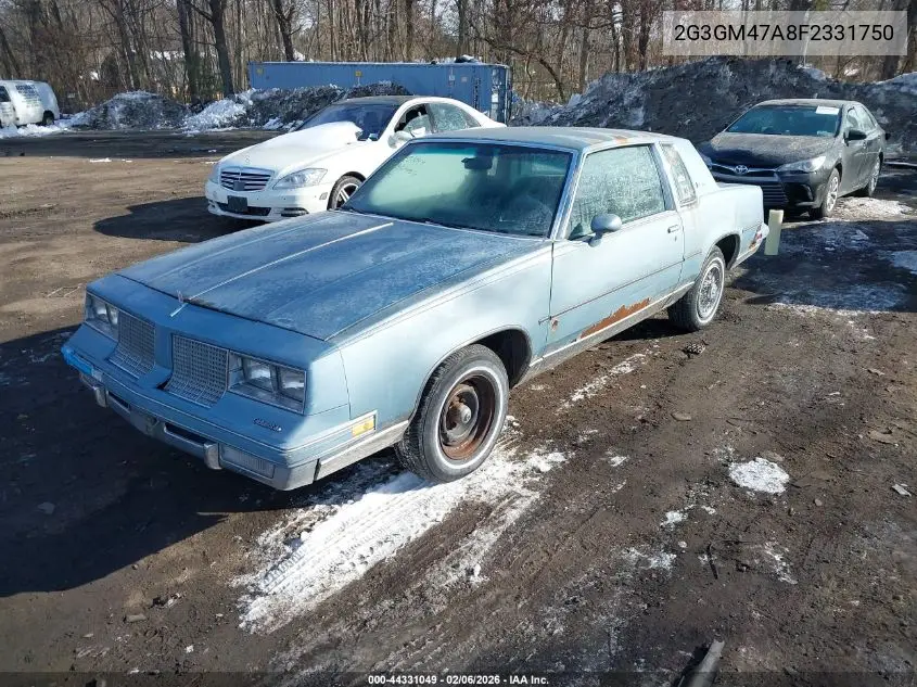 1985 Oldsmobile Cutlass Supreme Brougham VIN: 2G3GM47A8F2331750 Lot: 44331049