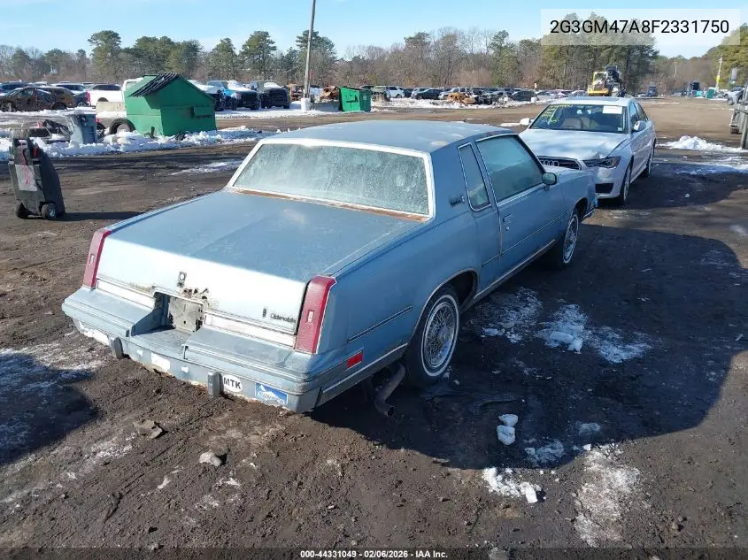 1985 Oldsmobile Cutlass Supreme Brougham VIN: 2G3GM47A8F2331750 Lot: 44331049