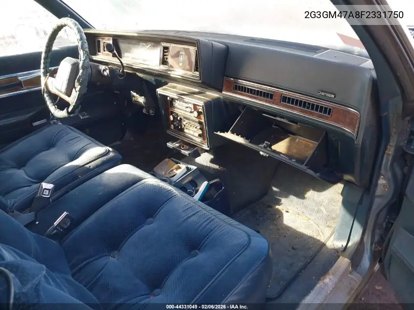 1985 Oldsmobile Cutlass Supreme Brougham VIN: 2G3GM47A8F2331750 Lot: 44331049