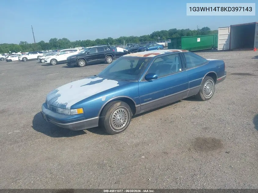 1989 Oldsmobile Cutlass Supreme VIN: 1G3WH14T8KD397143 Lot: 45511377