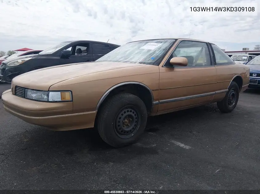 1989 Oldsmobile Cutlass Supreme VIN: 1G3WH14W3KD309108 Lot: 45530663