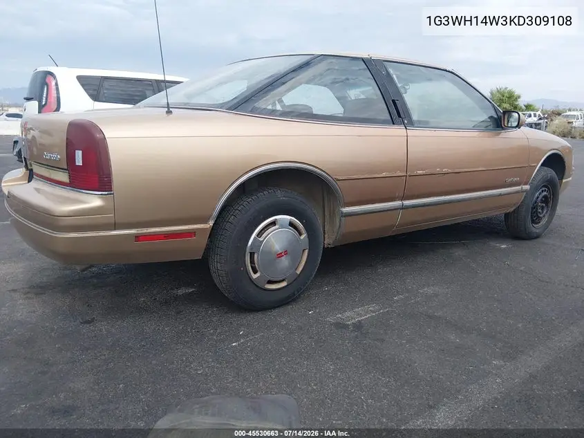 1989 Oldsmobile Cutlass Supreme VIN: 1G3WH14W3KD309108 Lot: 45530663