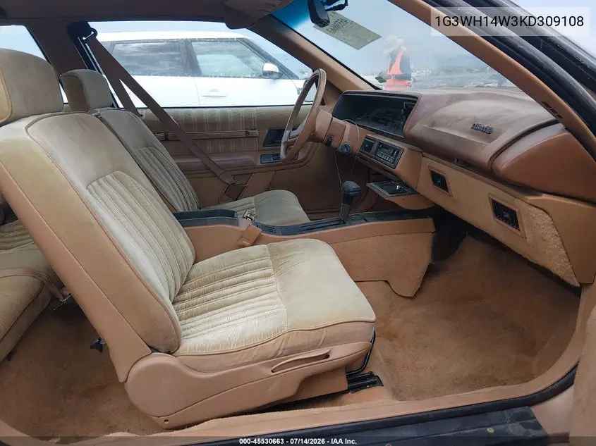 1989 Oldsmobile Cutlass Supreme VIN: 1G3WH14W3KD309108 Lot: 45530663