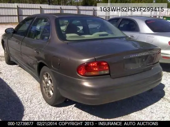 2000 Oldsmobile Intrigue Gx VIN: 1G3WH52H3YF299415 Lot: 12739877