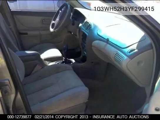 2000 Oldsmobile Intrigue Gx VIN: 1G3WH52H3YF299415 Lot: 12739877