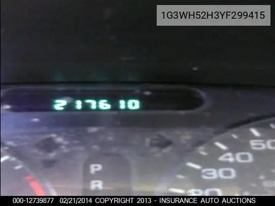 2000 Oldsmobile Intrigue Gx VIN: 1G3WH52H3YF299415 Lot: 12739877